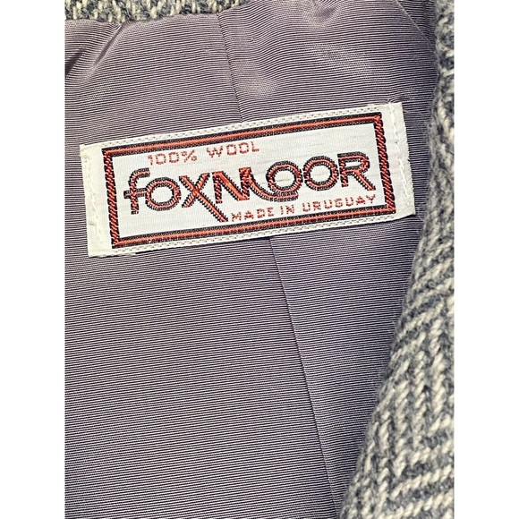 Vintage Foxmoor Wool 3 Button Herringbone Blazer Jacket Pleated Back Lined 13/14 - Picture 9 of 12